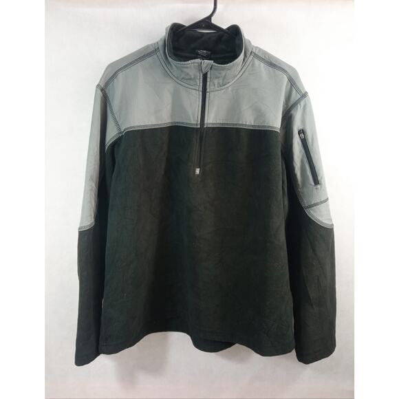 Starter Men's Track Jacket Y2K Polar Black Gray 1/4 Zip Pockets Logo Size Large - Picture 1 of 8